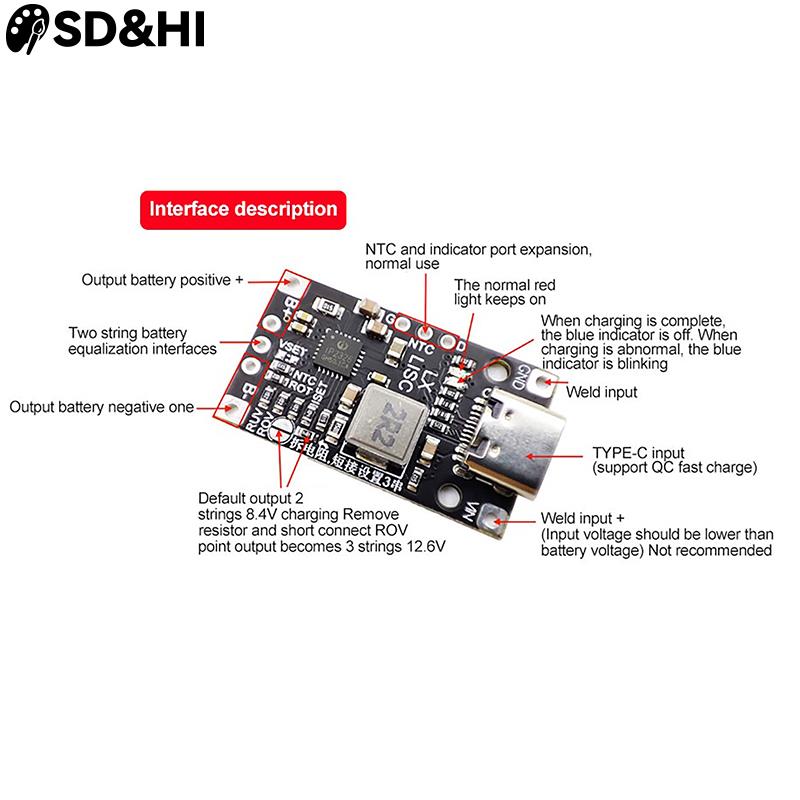 1pc Type-C 2S 3S 8.4V 12.6V St - Li Ion Charger Module recension och pris