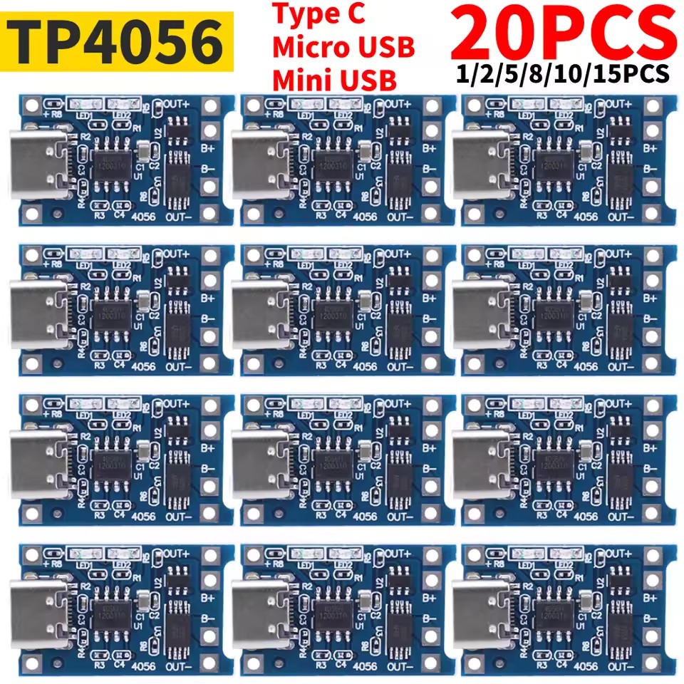 1-20PCS Type-c/Micro/Mini USB  - Tp4056 Module recension och pris