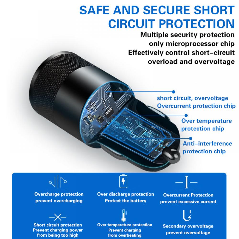 66W USB Car Charger Type C Fas - Usb C Cable recension och pris
