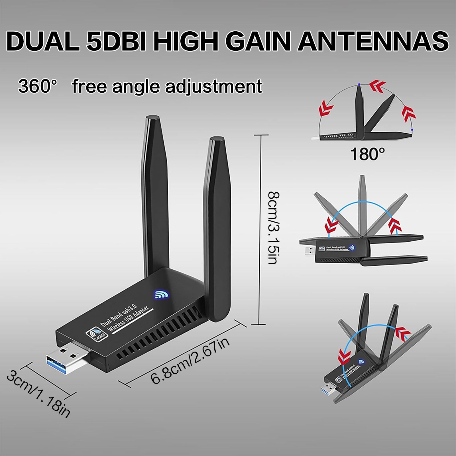 1300Mbps USB WiFi Adapter Dual - Antenna 2.4Ghz recension och pris