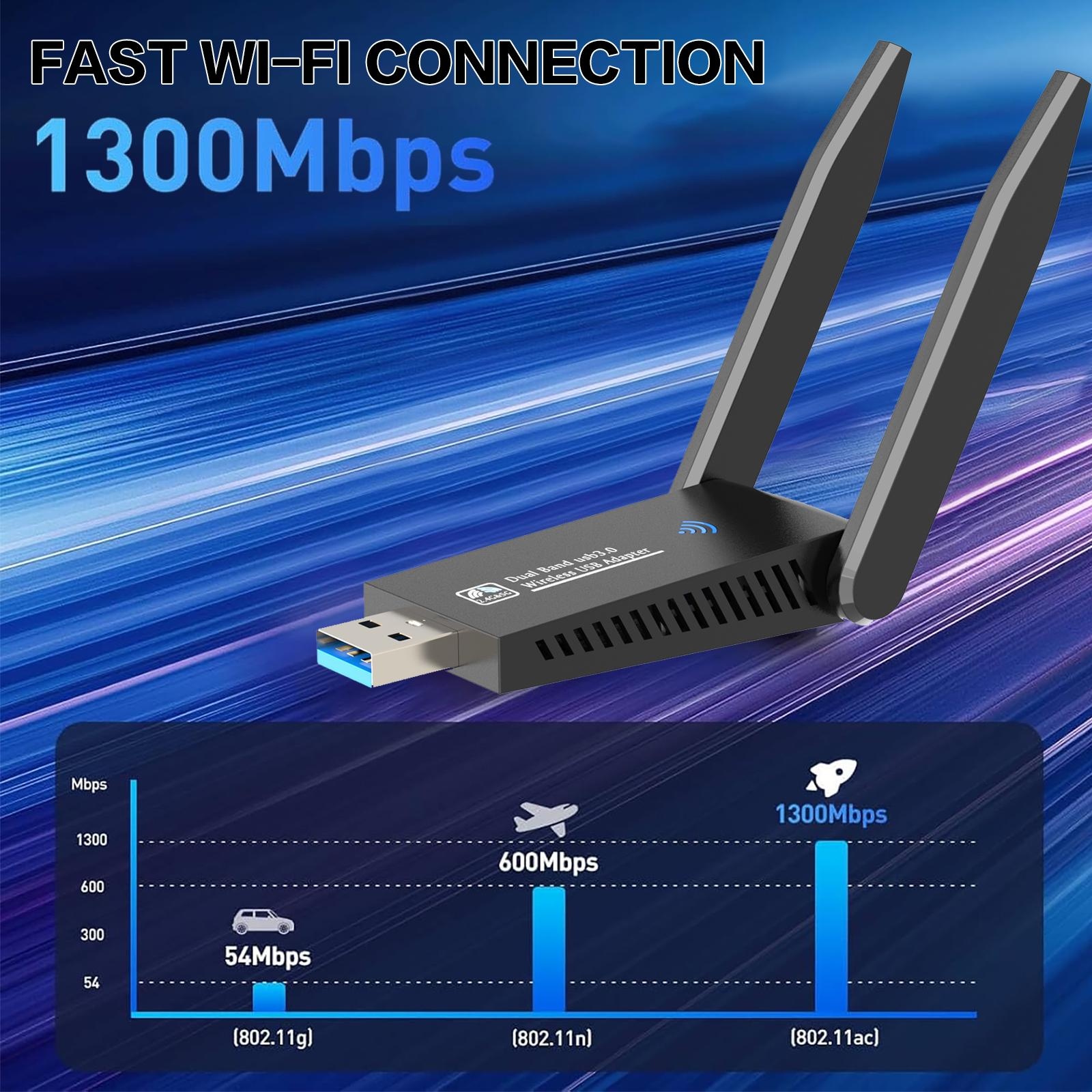 1300Mbps USB WiFi Adapter Dual - Antenna 2.4Ghz recension och pris