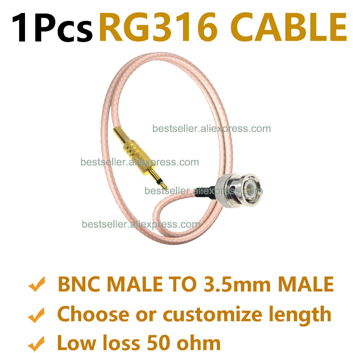 1Pcs RG316 BNC Male to 3.5mm M - Jumper Wire Kit recension och pris