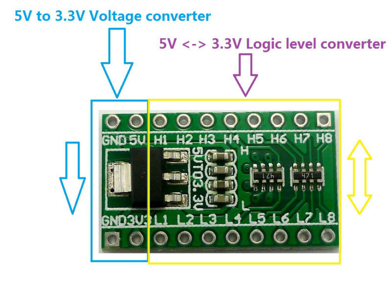 5 Pcs  8CH IIC I2C Logic Level - Ams1117 Module recension och pris