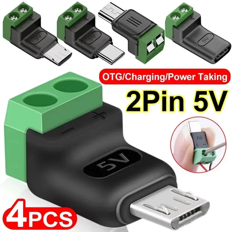 1-4Pcs Solderless Plug USB C t - Screw Terminal Block recension och pris