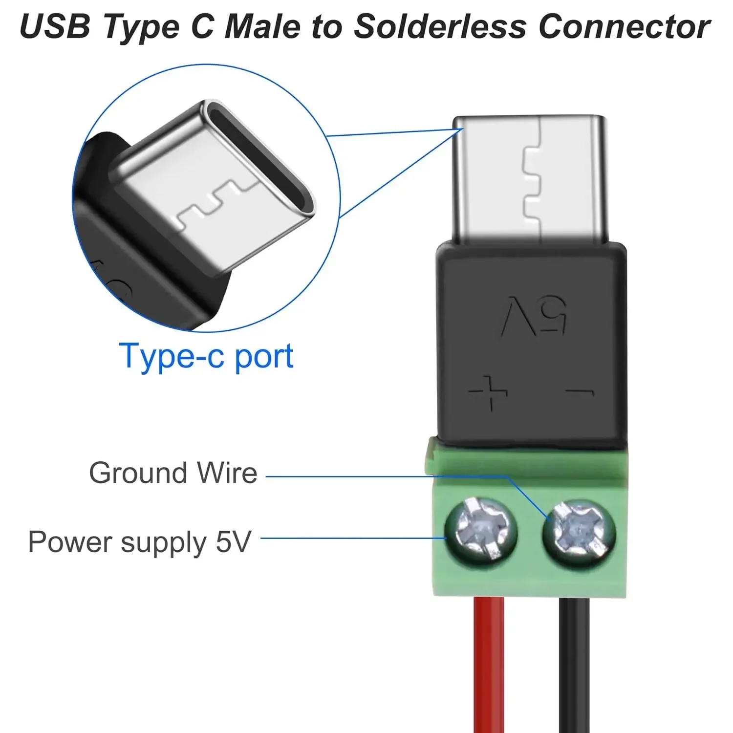 1-4Pcs Solderless Plug USB C t - Screw Terminal Block recension och pris