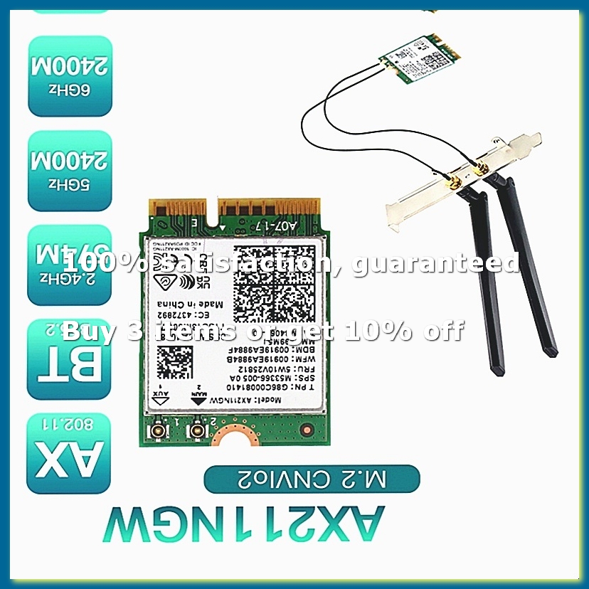 AX211NGW+Dual Antenna WiFi 6E  - Antenna 2.4Ghz recension och pris