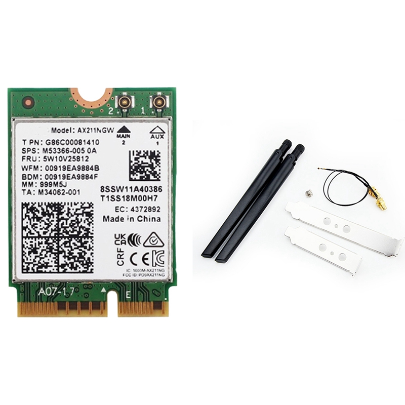 AX211NGW+Dual Antenna WiFi 6E  - Antenna 2.4Ghz recension och pris