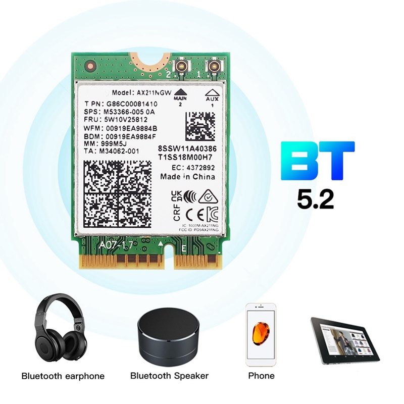 AX211NGW+Dual Antenna WiFi 6E  - Antenna 2.4Ghz recension och pris