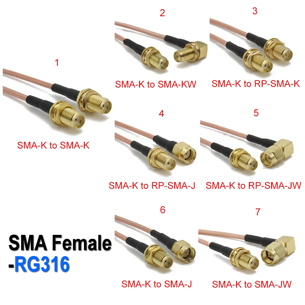 RG316 SMA to SMA/RP SMA Male P - Jumper Wire Kit recension och pris