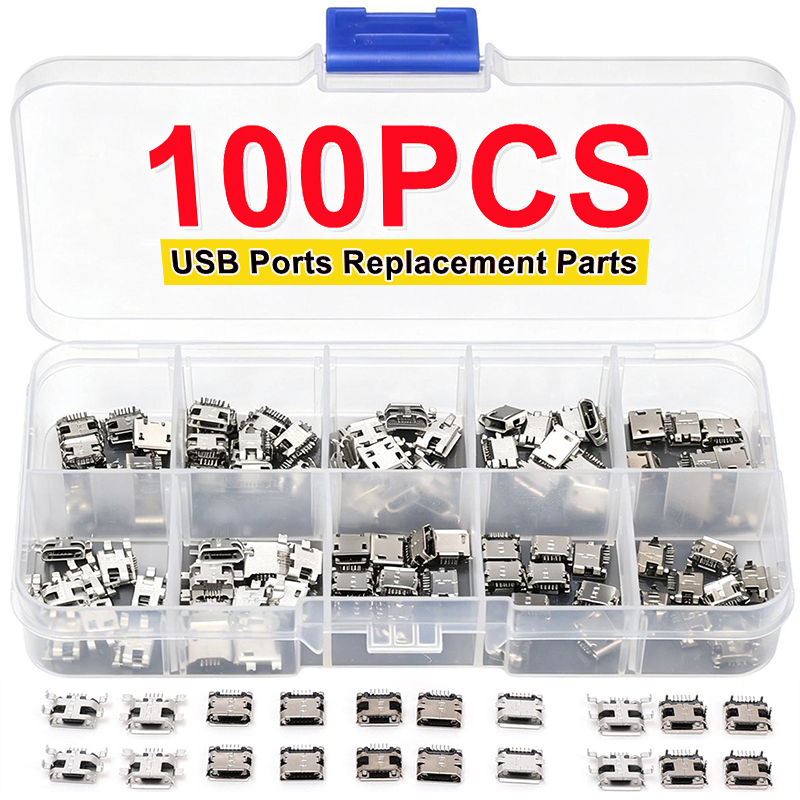 100PCS/Pack 10 Types Female 5P - Micro Usb Cable recension och pris