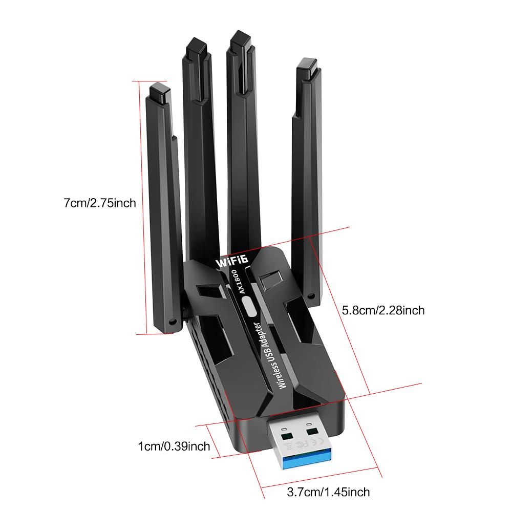 WiFi 6 USB Adapter 1800Mbps Du - Antenna 2.4Ghz recension och pris
